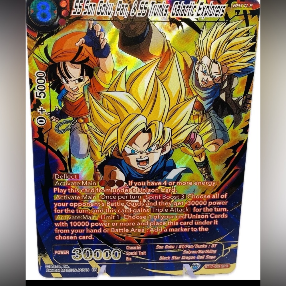 Dragon Ball SS Son Goku, Pan, & SS Trunks, Galactic Explorers - BT17-009 Gold